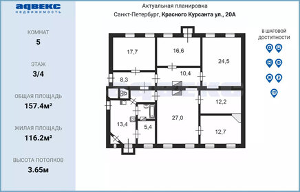 168,8 м², 5-комнатная квартира 32 000 000 ₽ - изображение 104