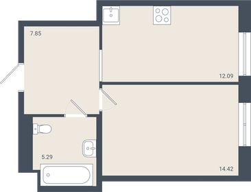 40 м², 1-комнатная квартира 4 750 000 ₽ - изображение 103