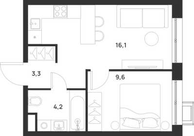 33,8 м², 1-комнатная квартира 8 500 000 ₽ - изображение 56
