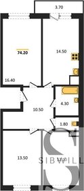 Квартира 74,2 м², 3-комнатная - изображение 1