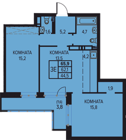 Квартира 65,9 м², 3-комнатная - изображение 1