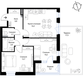 56,3 м², 2-комнатная квартира 10 049 550 ₽ - изображение 19