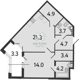 Квартира 59,5 м², 2-комнатная - изображение 2