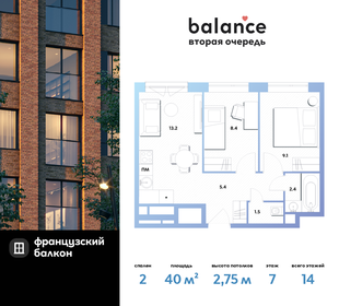 40 м², 2-комнатная квартира 12 759 600 ₽ - изображение 17