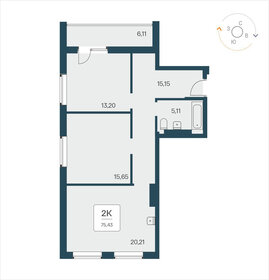 75,4 м², 2-комнатные апартаменты 10 350 000 ₽ - изображение 20