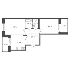 Квартира 61,1 м², 2-комнатная - изображение 1