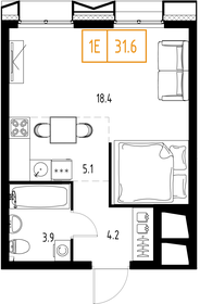 38,2 м², 1-комнатная квартира 11 694 080 ₽ - изображение 32