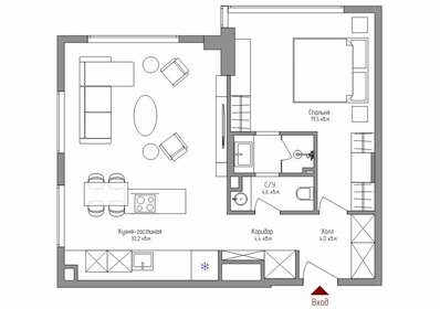 Квартира 64 м², 2-комнатные - изображение 1