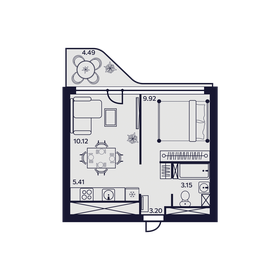 39,7 м², 2-комнатная квартира 7 537 300 ₽ - изображение 19