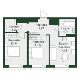 57 м², 2-комнатная квартира 6 844 800 ₽ - изображение 45