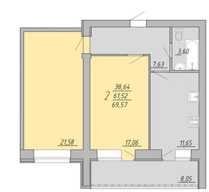 69,6 м², 2-комнатная квартира 6 678 720 ₽ - изображение 54