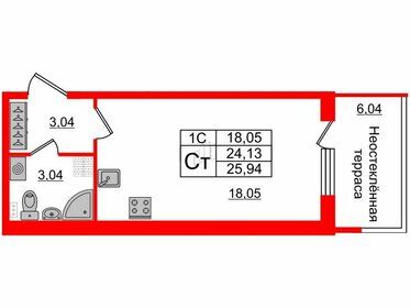 24,2 м², квартира-студия 4 650 116 ₽ - изображение 43