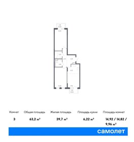 64,1 м², 2-комнатная квартира 8 600 000 ₽ - изображение 54