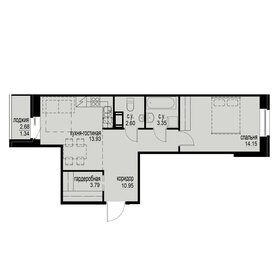 Квартира 50,1 м², 1-комнатная - изображение 1