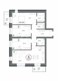 Квартира 102,1 м², 4-комнатная - изображение 1