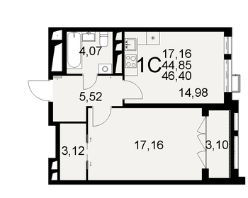 46,4 м², 1-комнатная квартира 7 300 000 ₽ - изображение 10