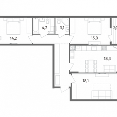 Квартира 89,4 м², 3-комнатная - изображение 1