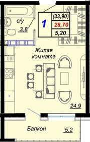 36,3 м², квартира-студия 5 800 000 ₽ - изображение 93