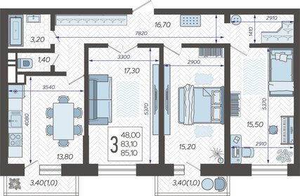 79,5 м², 3-комнатная квартира 9 150 000 ₽ - изображение 105