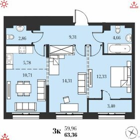 65,5 м², 3-комнатная квартира 6 200 000 ₽ - изображение 86