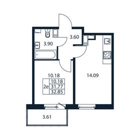31,1 м², 1-комнатная квартира 4 500 000 ₽ - изображение 135