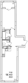 40 м², 1-комнатная квартира 7 500 000 ₽ - изображение 72