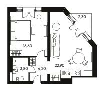 49,2 м², 2-комнатные апартаменты 18 684 600 ₽ - изображение 33