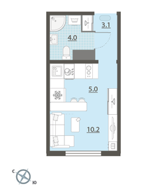Квартира 22,3 м², студия - изображение 2