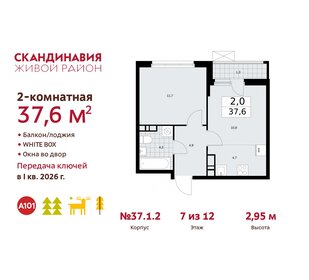 37,4 м², 2-комнатная квартира 13 409 839 ₽ - изображение 22