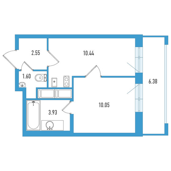 30,5 м², 1-комнатная квартира 6 705 600 ₽ - изображение 18