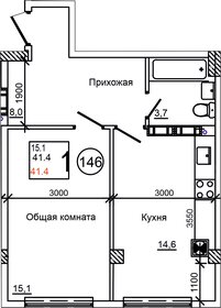 Квартира 44,6 м², 1-комнатная - изображение 1