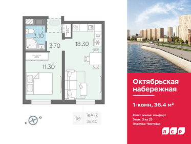 Квартира 36,4 м², 1-комнатная - изображение 1