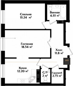 Квартира 67,9 м², 2-комнатная - изображение 1