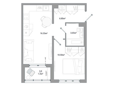 38,5 м², 1-комнатная квартира 6 600 000 ₽ - изображение 108