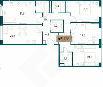 Квартира 126 м², 4-комнатная - изображение 1