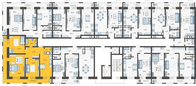 112,4 м², 3-комнатная квартира 31 000 000 ₽ - изображение 71