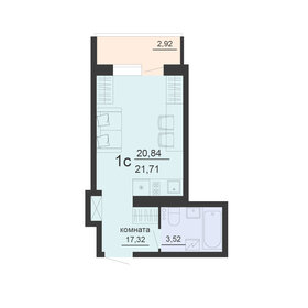 Квартира 21,7 м², 1-комнатная - изображение 1