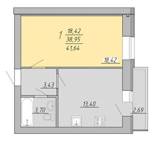 36 м², квартира-студия 4 099 000 ₽ - изображение 77