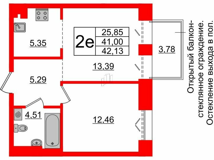 41 м², 1-комнатная квартира 21 217 500 ₽ - изображение 1