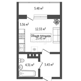 Квартира 25,4 м², 1-комнатная - изображение 2