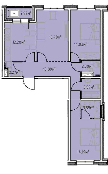 83,4 м², 3-комнатная квартира 12 508 500 ₽ - изображение 1