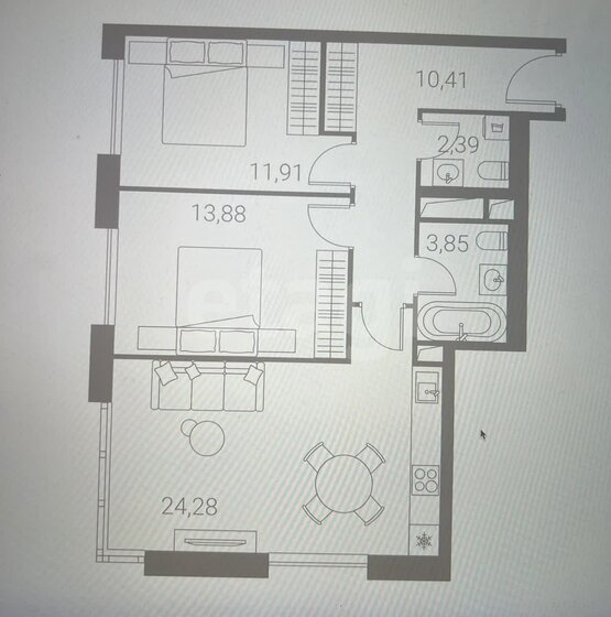 66,7 м², 3-комнатная квартира 28 500 000 ₽ - изображение 51