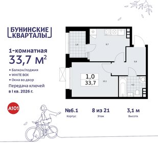33,7 м², 1-комнатная квартира 10 800 567 ₽ - изображение 40