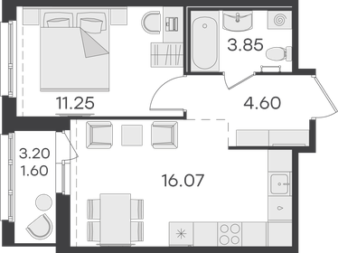 46,3 м², 1-комнатная квартира 14 000 000 ₽ - изображение 130