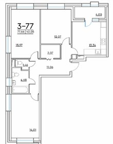 Квартира 77,7 м², 3-комнатная - изображение 1