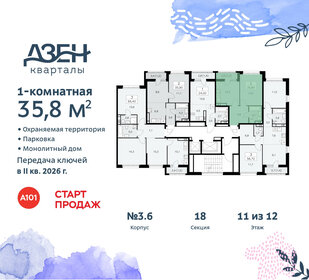 35,9 м², 1-комнатная квартира 10 900 000 ₽ - изображение 14