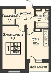 40,8 м², 1-комнатная квартира 4 855 975 ₽ - изображение 11