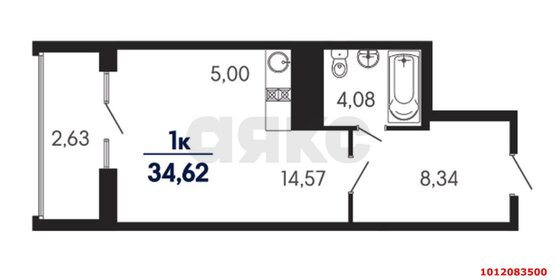 35 м², квартира-студия 5 100 000 ₽ - изображение 91