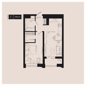 Квартира 45,5 м², 1-комнатная - изображение 1