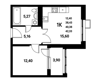 41,2 м², 1-комнатная квартира 6 820 921 ₽ - изображение 24